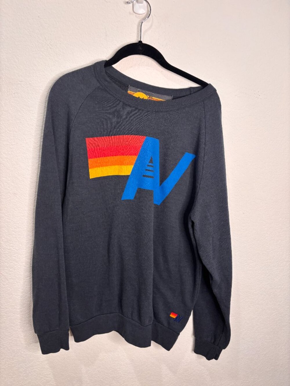 Aviator Nation Womens Logo Sweatshirt Charcoal XL - Picture 2 of 4